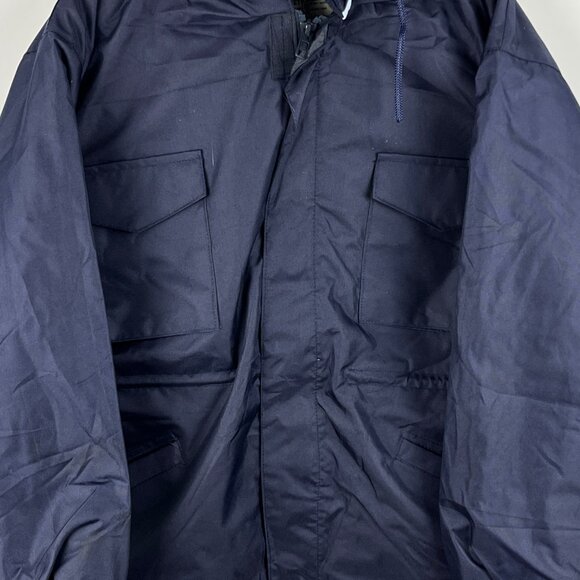 Benedict Safety Wear Parka Jacket Size M Blue Long Sleeve Hooded Zip Pockets - Picture 3 of 9